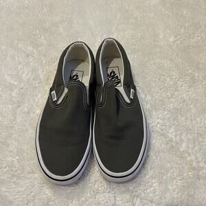 Vans Classic Gray Slip-On Skate Shoe Sneakers Womens 7 Mens 5.5